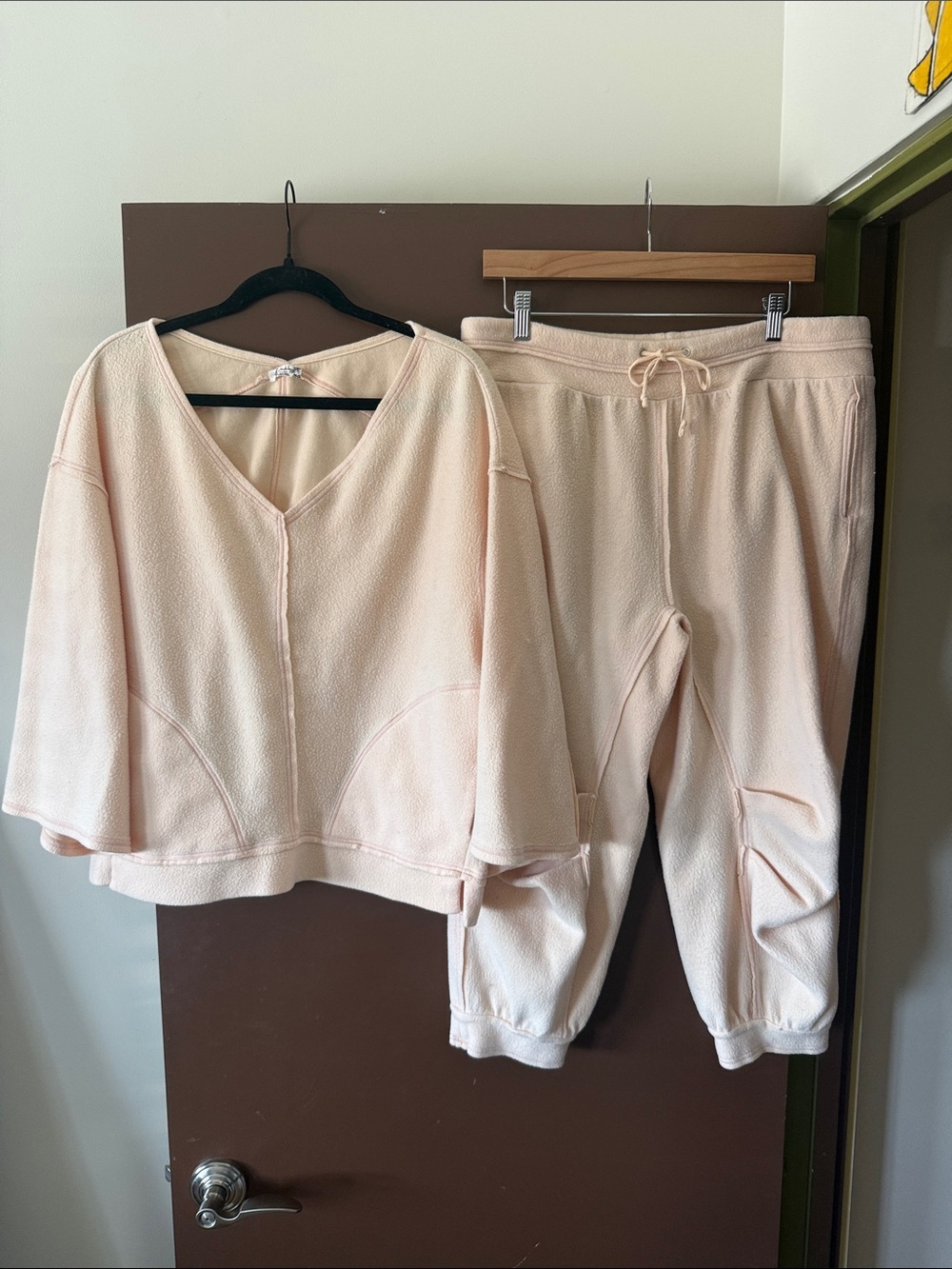 Free People Fleece Sweater and Cropped Pants Set